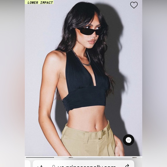 Princess Polly Tops - Princess Polly black halter top, 20